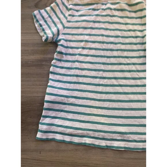 H&M Boys Striped Shirt Size US 4-6Y Green and White Striped with Pocket - Picture 5 of 13